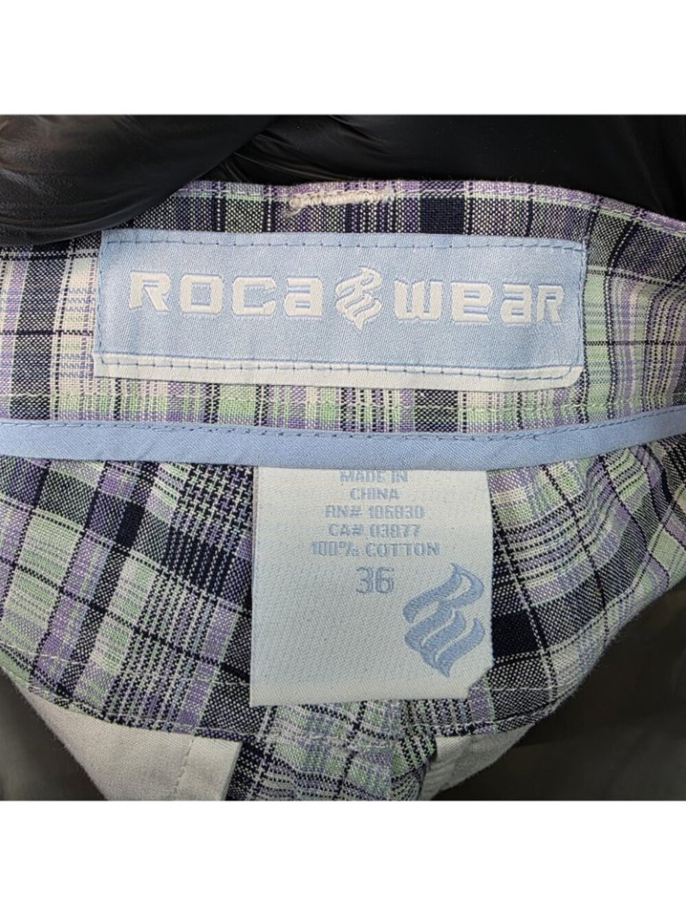 Rocawear Cargo Shorts Mens 36 Blue Plaid Cotton Original Fit 15 Inseam Hip Hop - Picture 6 of 13